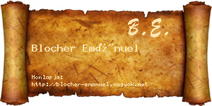 Blocher Emánuel névjegykártya